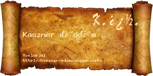Kaszner Ádám névjegykártya